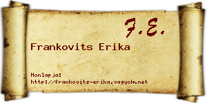 Frankovits Erika névjegykártya